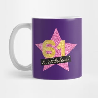 61st Birthday Gifts Women Fabulous - Pink Gold Mug